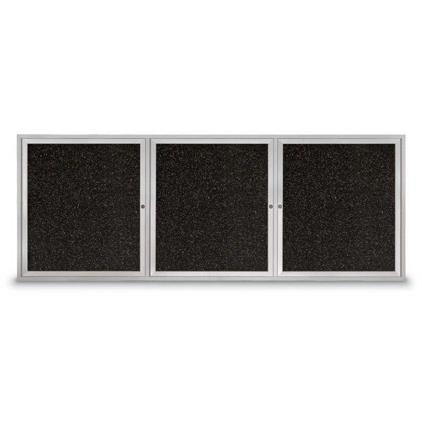 Sliding Door Indoor Enclosed Corkboard, 7, UNITED VISUAL PRODUCTS, Mfr# UV9027ACSH-BRONZE-COBACC